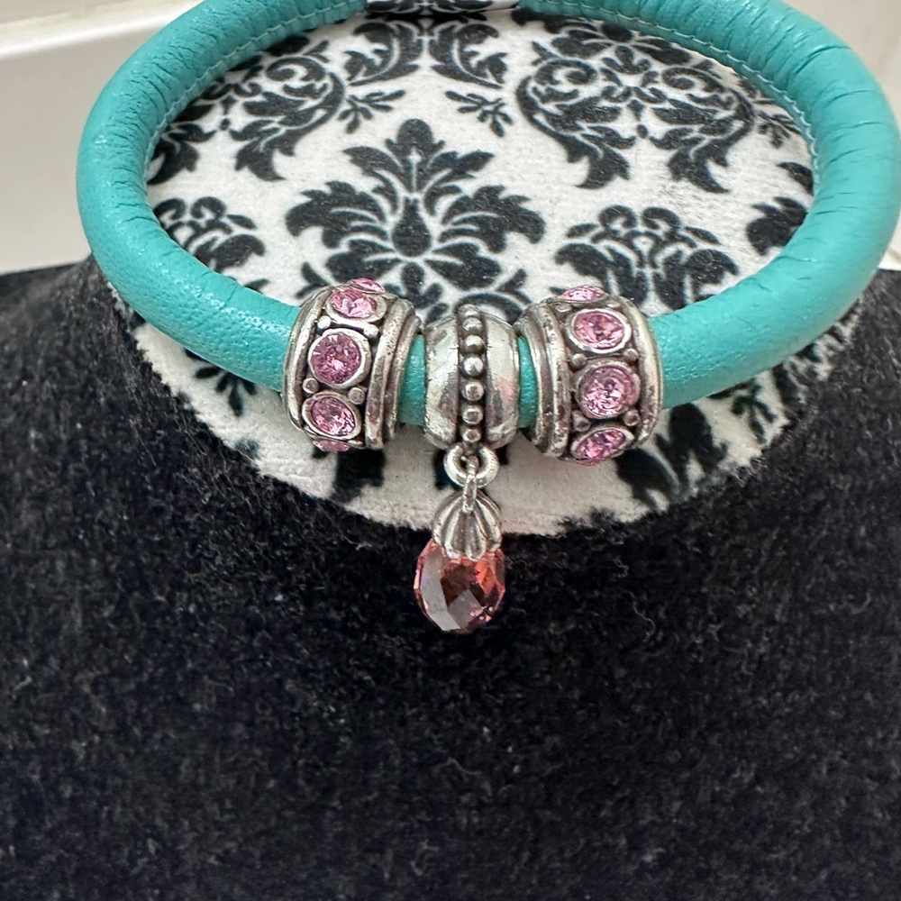 Elegant Silver and Pink Charm Bracelet and charm’s included